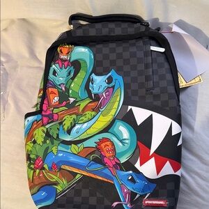 Sprayground Black and Blue Snake Backpack